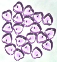 20 16x6mm Transparent Alexandrite Glass Heart Pendant Beads